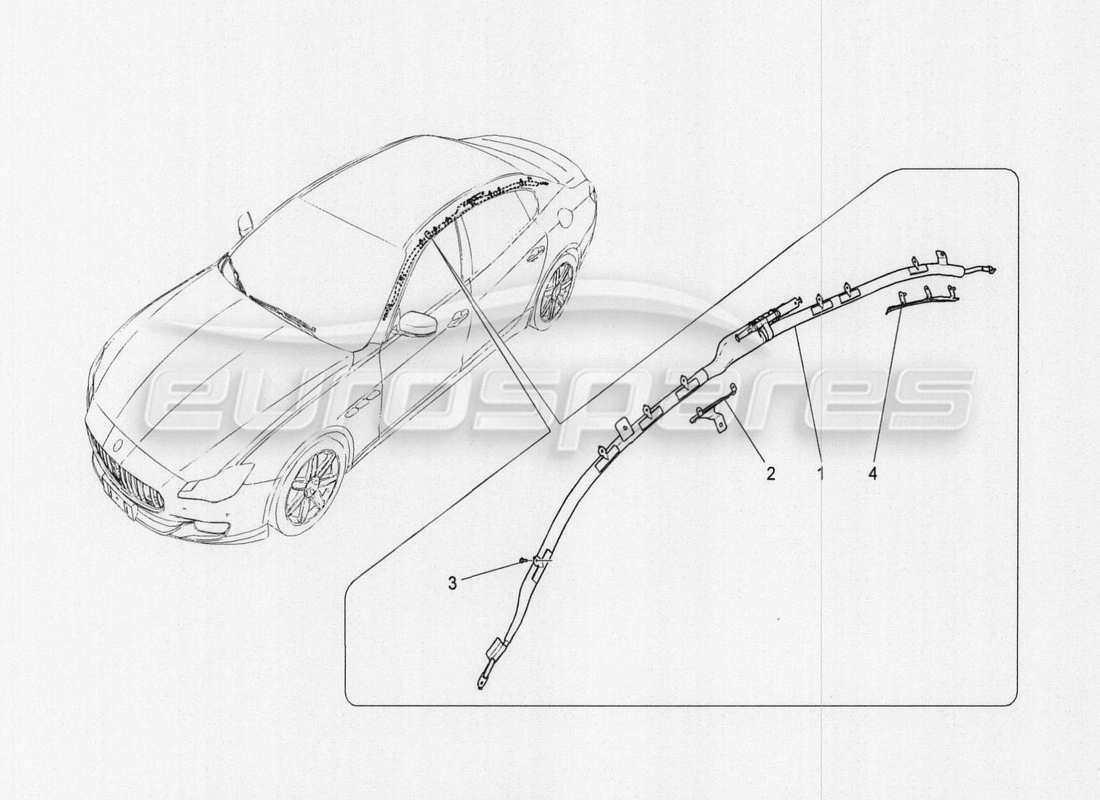maserati qtp. v8 3.8 530bhp auto 2015 sistema sacchetto per finestra schema delle parti