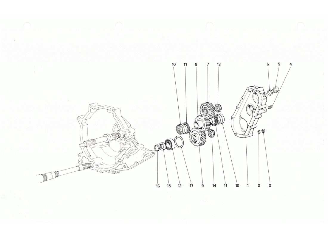 ferrari 208 gtb gts trasmissione del cambio diagramma delle parti