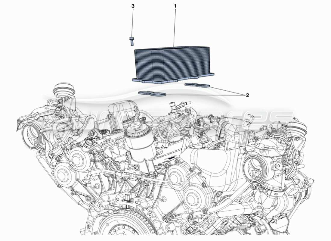 ferrari 488 challenge diagramma delle parti dello scambiatore di calore