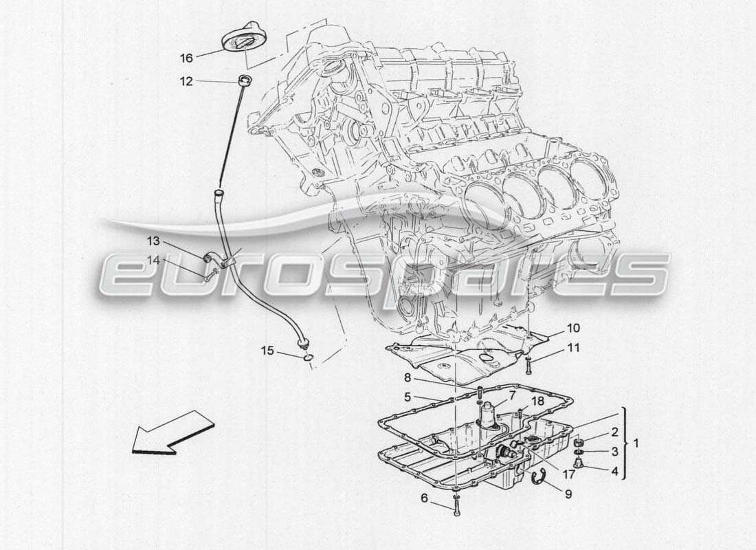 maserati grancabrio mc centenario diagramma delle parti di lubrificazione del circuito e della raccolta