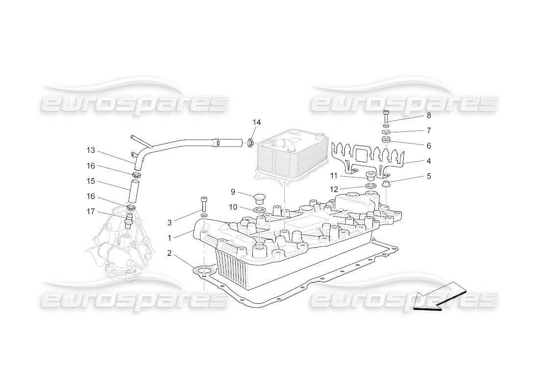 maserati qtp. (2011) 4.2 auto diagramma delle parti dello scambiatore di calore