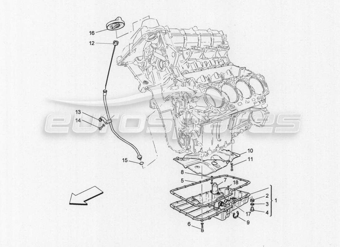 maserati granturismo special edition sistema di lubrificazione: circuito e connessione diagramma delle parti
