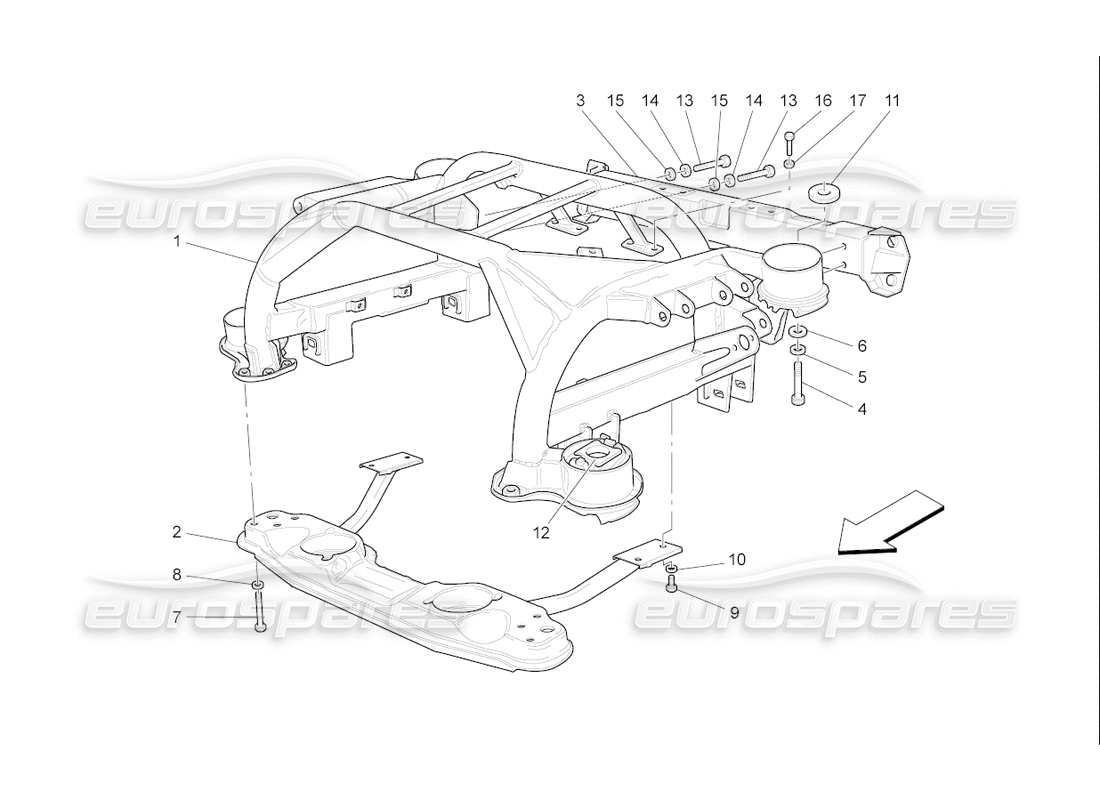 maserati qtp. (2006) 4.2 f1 schema delle parti del telaio posteriore