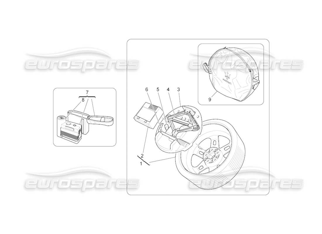 maserati grancabrio (2010) 4.7 accessori forniti diagramma delle parti