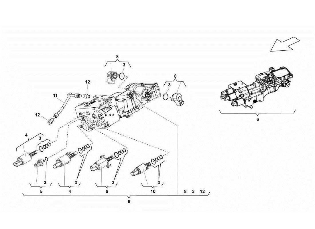 lamborghini gallardo lp560-4s update diagramma delle parti del gruppo attuatore