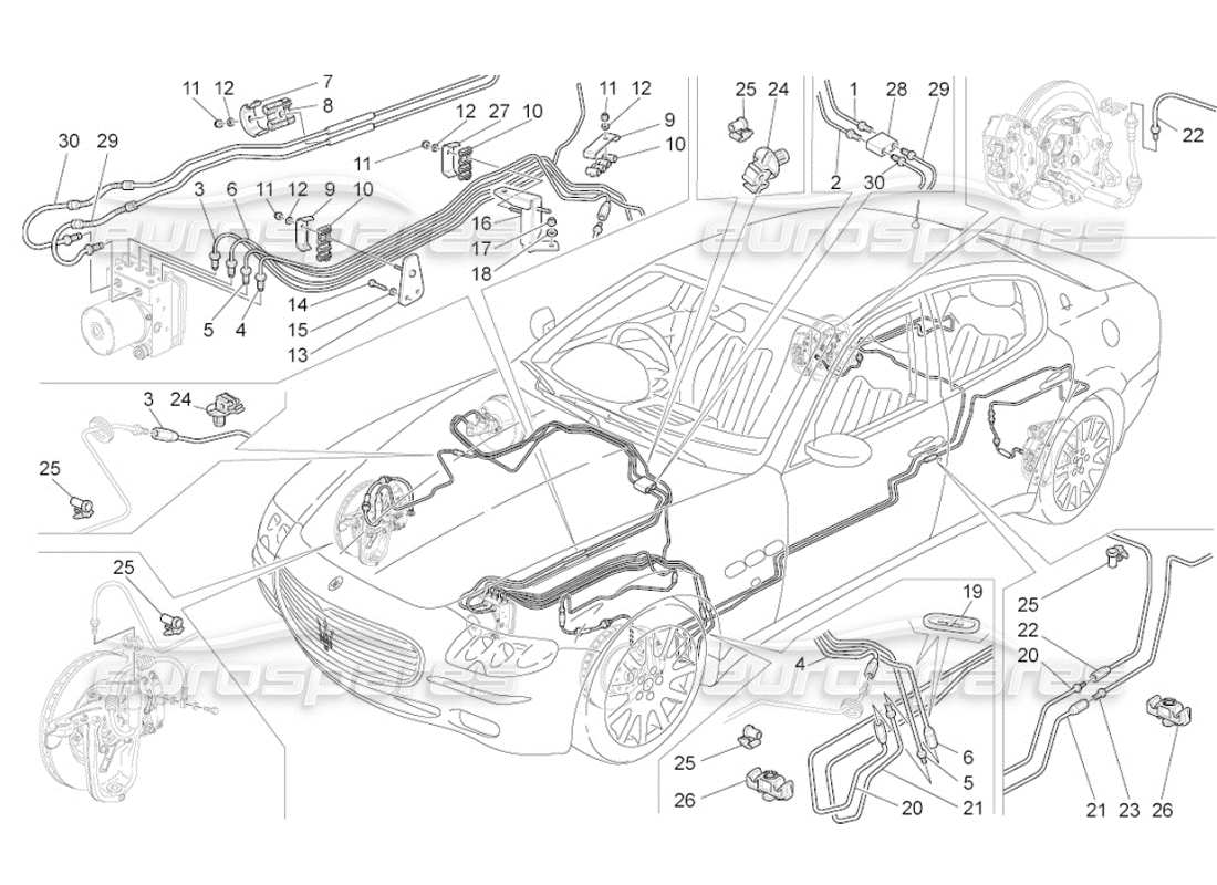 maserati qtp. (2008) 4.2 auto linee diagramma delle parti