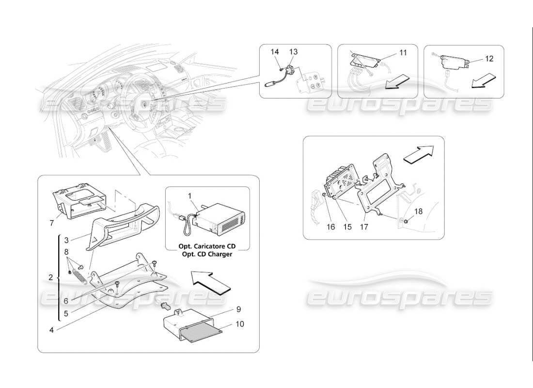 maserati qtp. (2007) 4.2 f1 sistema informatico diagramma delle parti