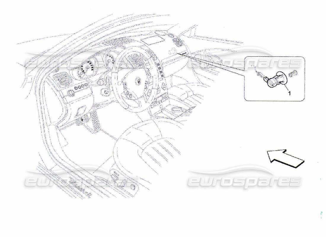 maserati qtp. (2010) 4.7 schema delle parti di disattivazione dell'airbag del passeggero