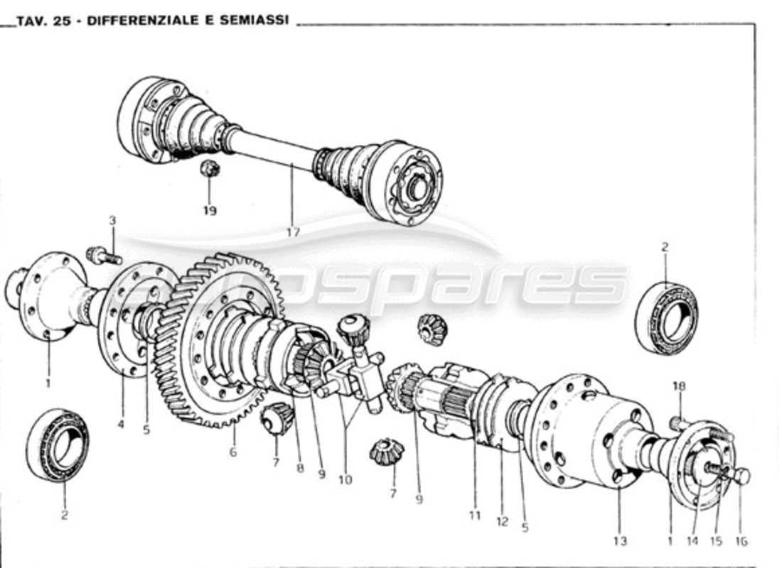 ferrari 246 gt series 1 differenziale e semiassi diagramma delle parti