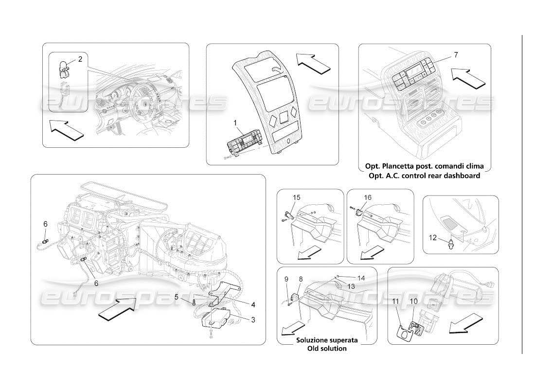 maserati qtp. (2007) 4.2 auto unità a c: diagramma delle parti del controllo elettronico