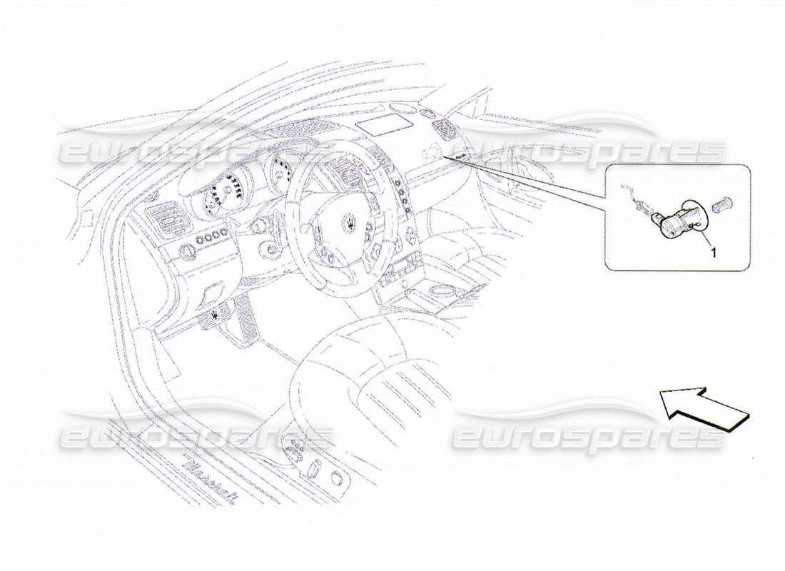 maserati qtp. (2010) 4.2 schema delle parti di disattivazione dell'airbag del passeggero