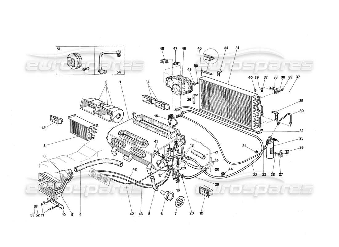 maserati qtp.v8 4.9 (s3) 1979 diagramma della parte di condizionamento