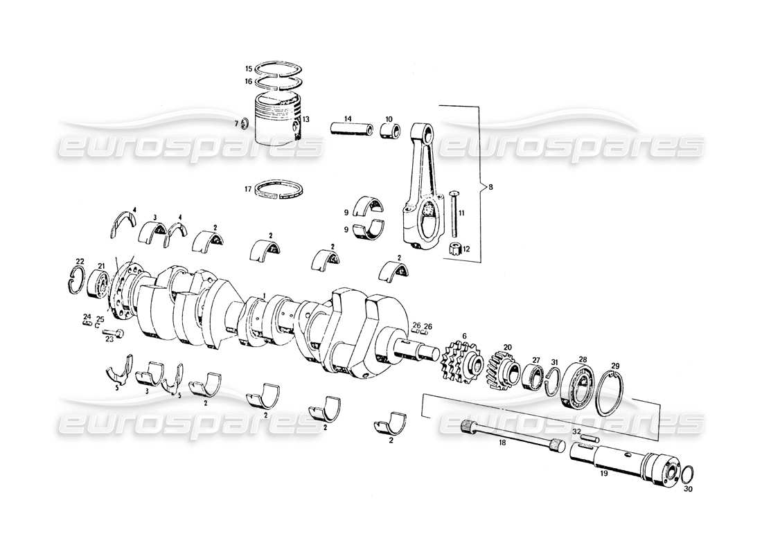 maserati khamsin parti mobili diagramma delle parti