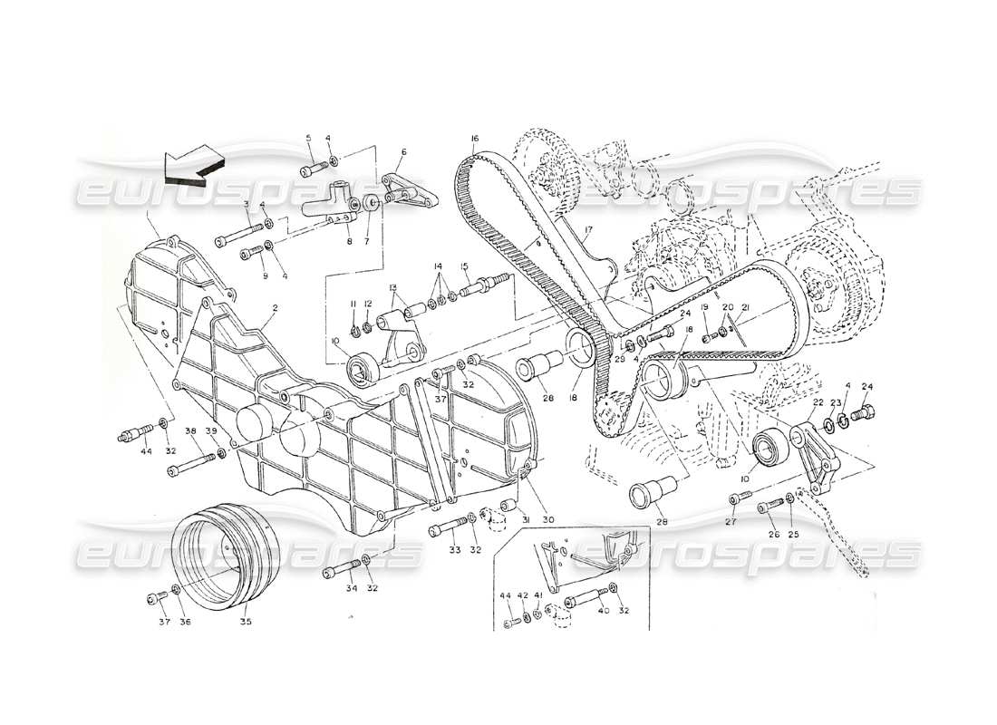 maserati shamal controllo del sistema di cronometraggio diagramma delle parti