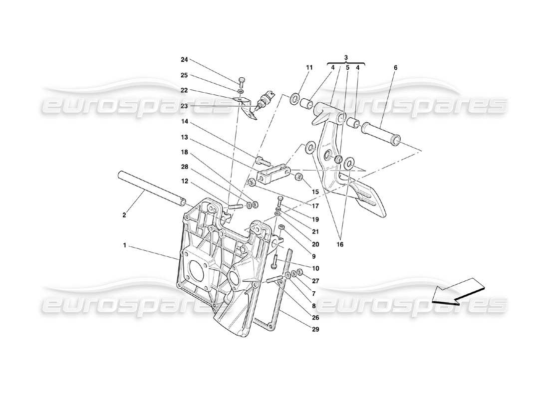 ferrari 360 challenge (2000) pedali schema delle parti