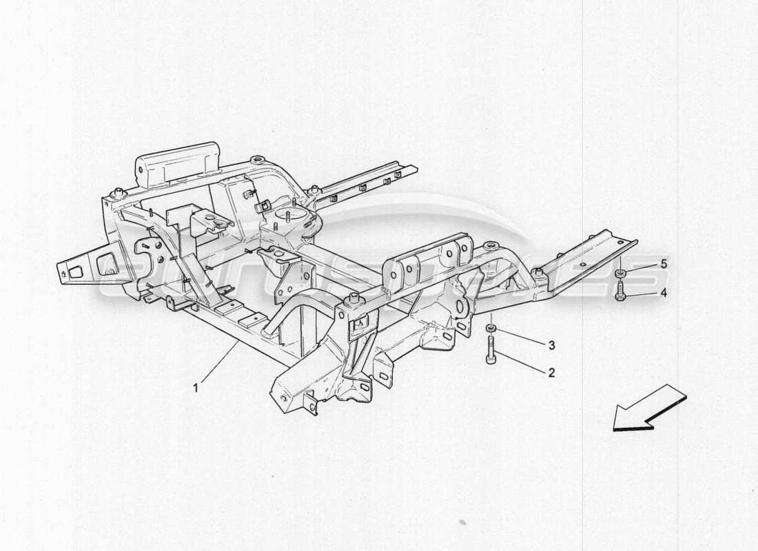 maserati granturismo special edition schema delle parti del sottotelaio anteriore