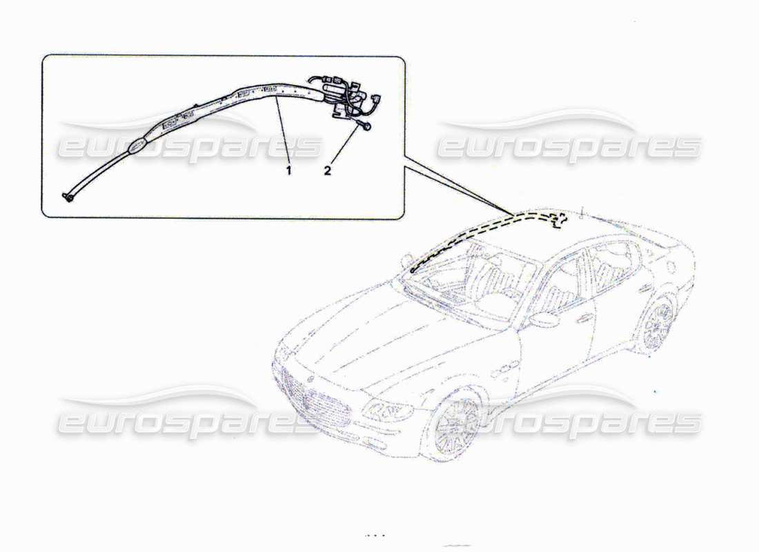 maserati qtp. (2010) 4.7 sistema sacchetto per finestra schema delle parti