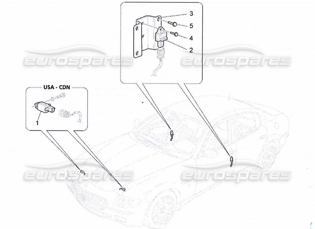 maserati qtp. (2010) 4.2 sensori d'urto diagramma delle parti
