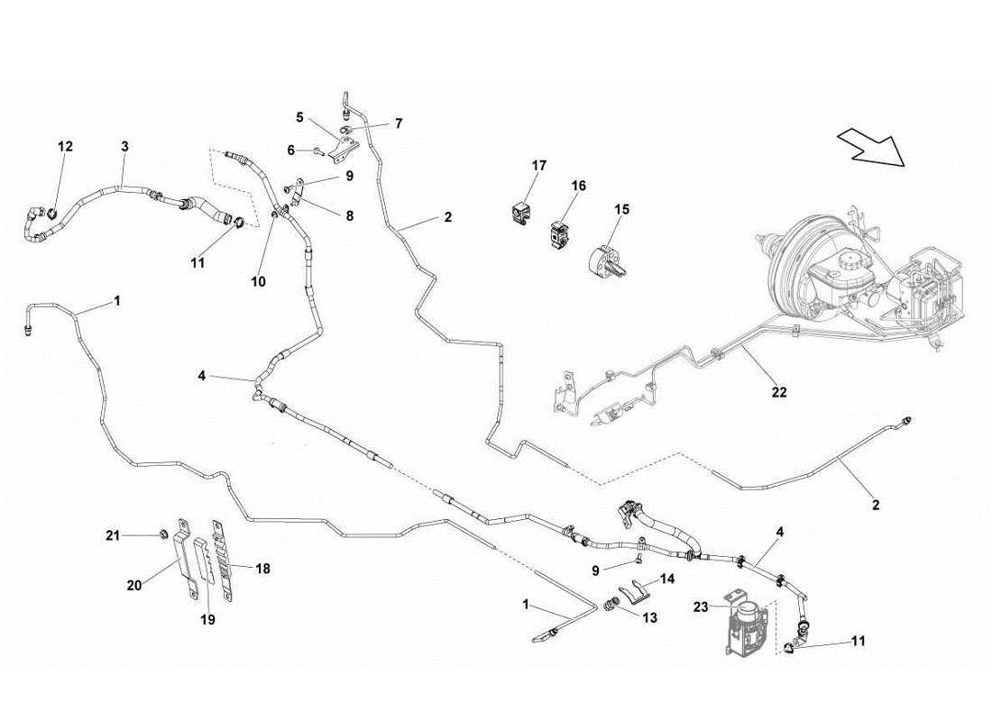 lamborghini gallardo lp570-4s perform sistema di frenaggio diagramma delle parti