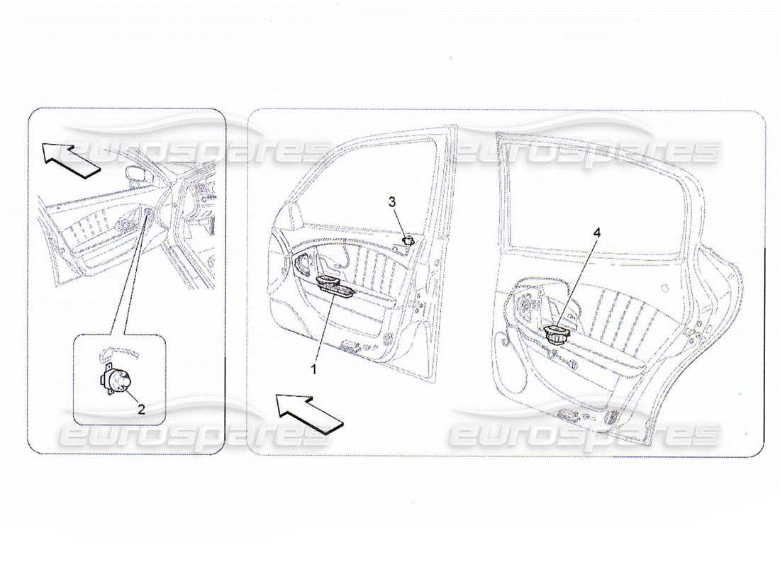 maserati qtp. (2010) 4.2 dispositivi per porte diagramma delle parti