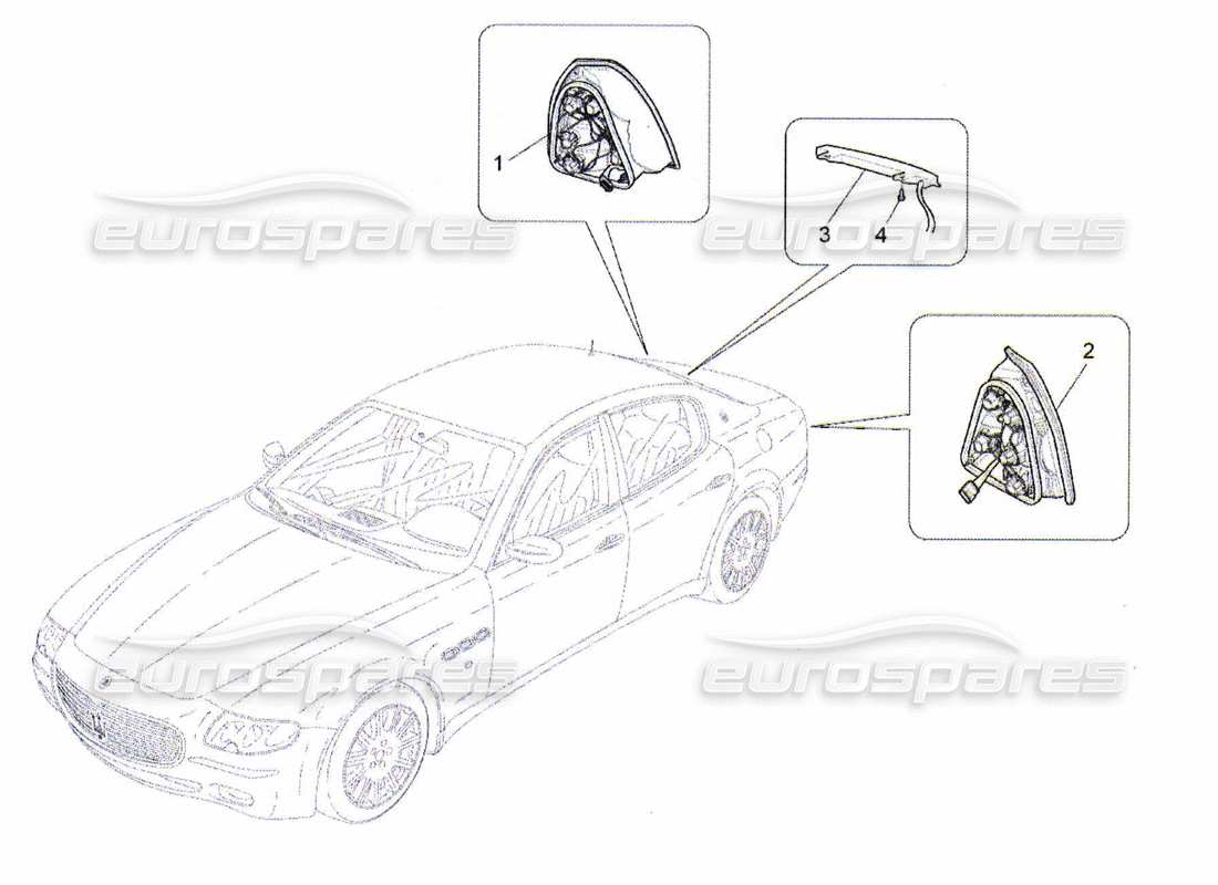 maserati qtp. (2010) 4.2 gruppi fanali posteriori diagramma delle parti