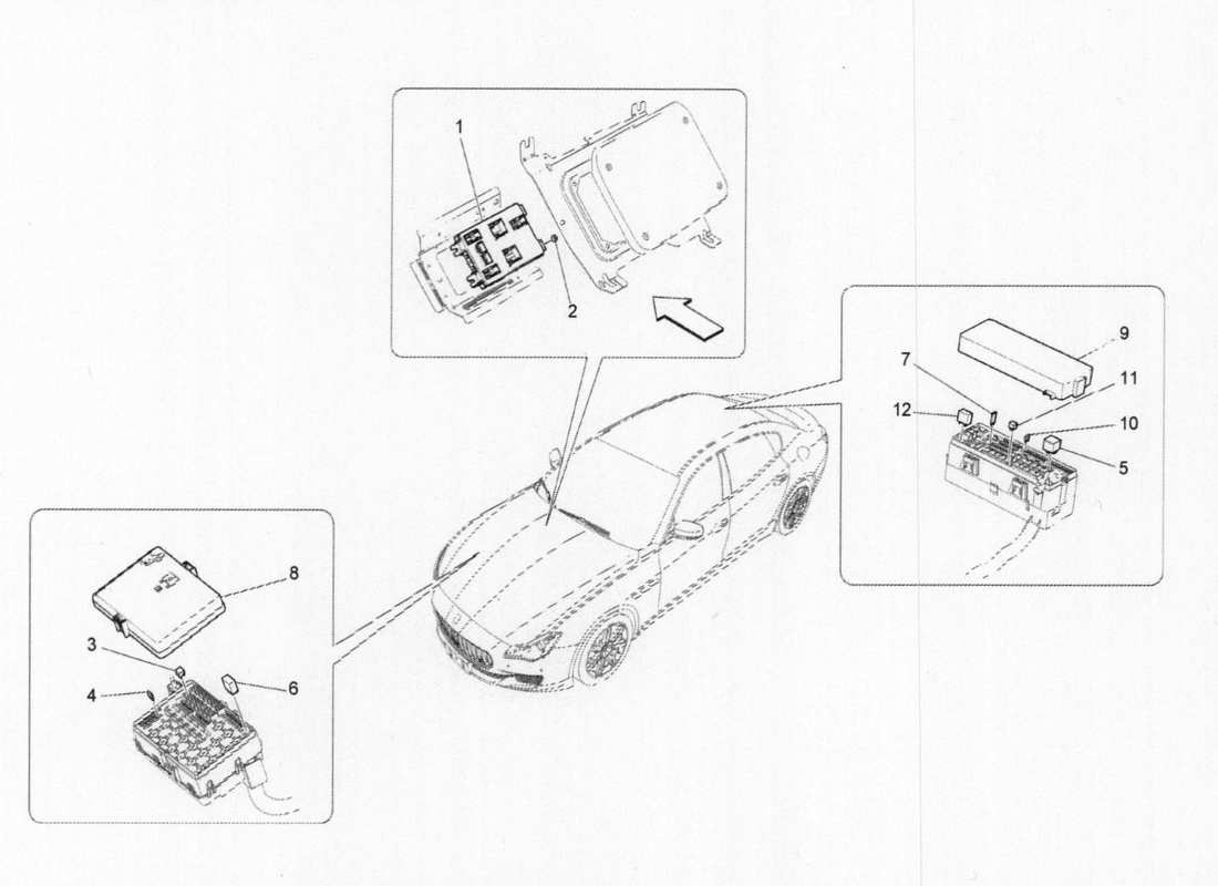 maserati qtp. v6 3.0 bt 410bhp 2015 schema delle parti di relè, fusibili e scatole