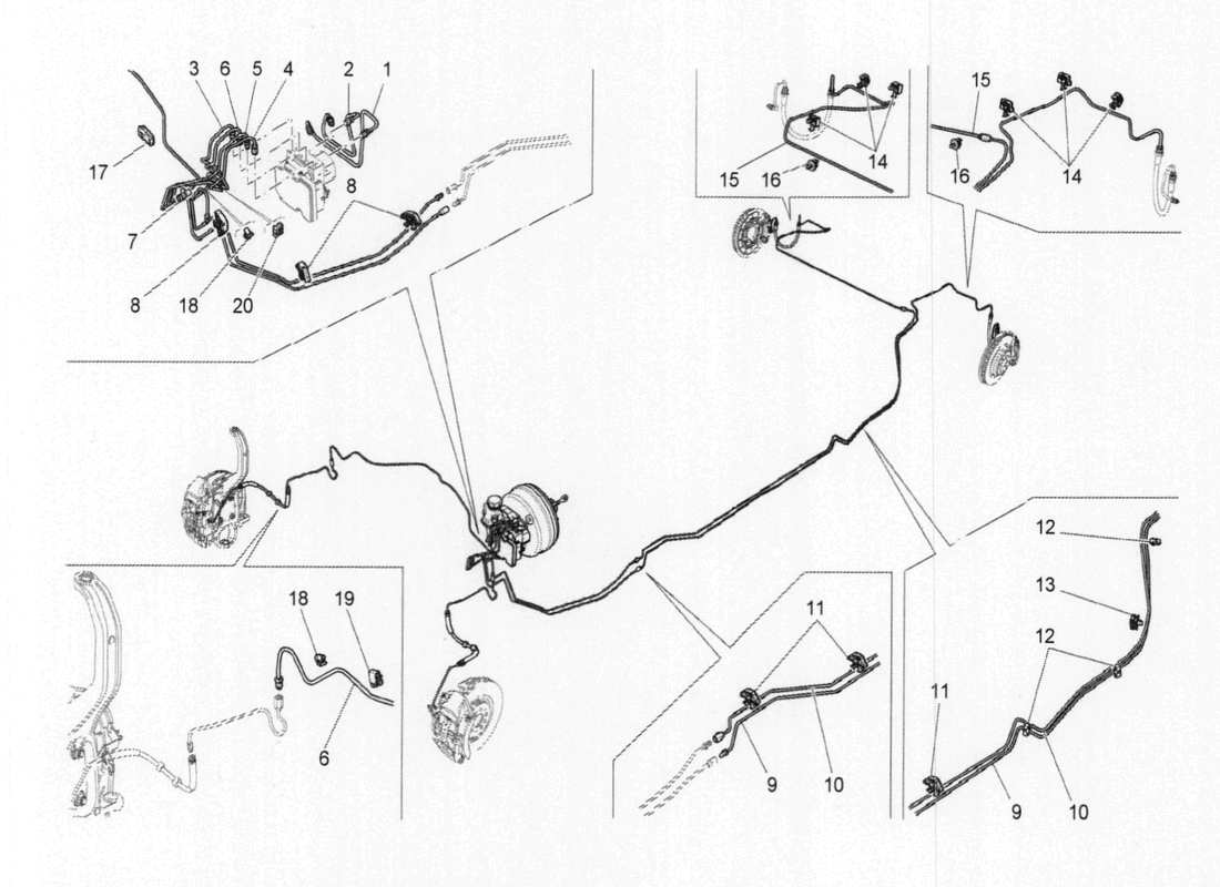 maserati qtp. v6 3.0 bt 410bhp 2015 diagramma delle parti di linee