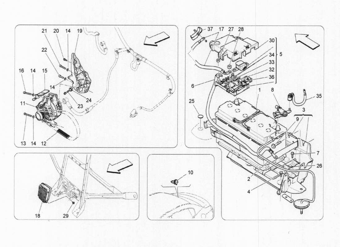maserati qtp. v6 3.0 bt 410bhp 2015 diagramma delle parti di generazione e accumulo di energia