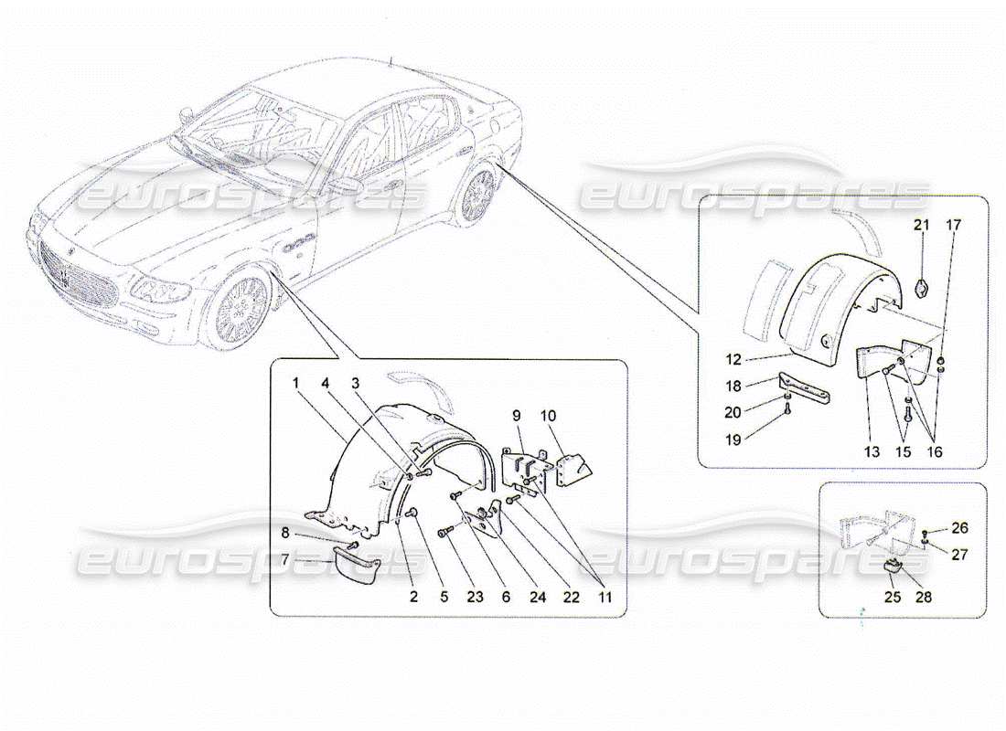 maserati qtp. (2010) 4.2 diagramma delle parti della timoneria e dei coperchi