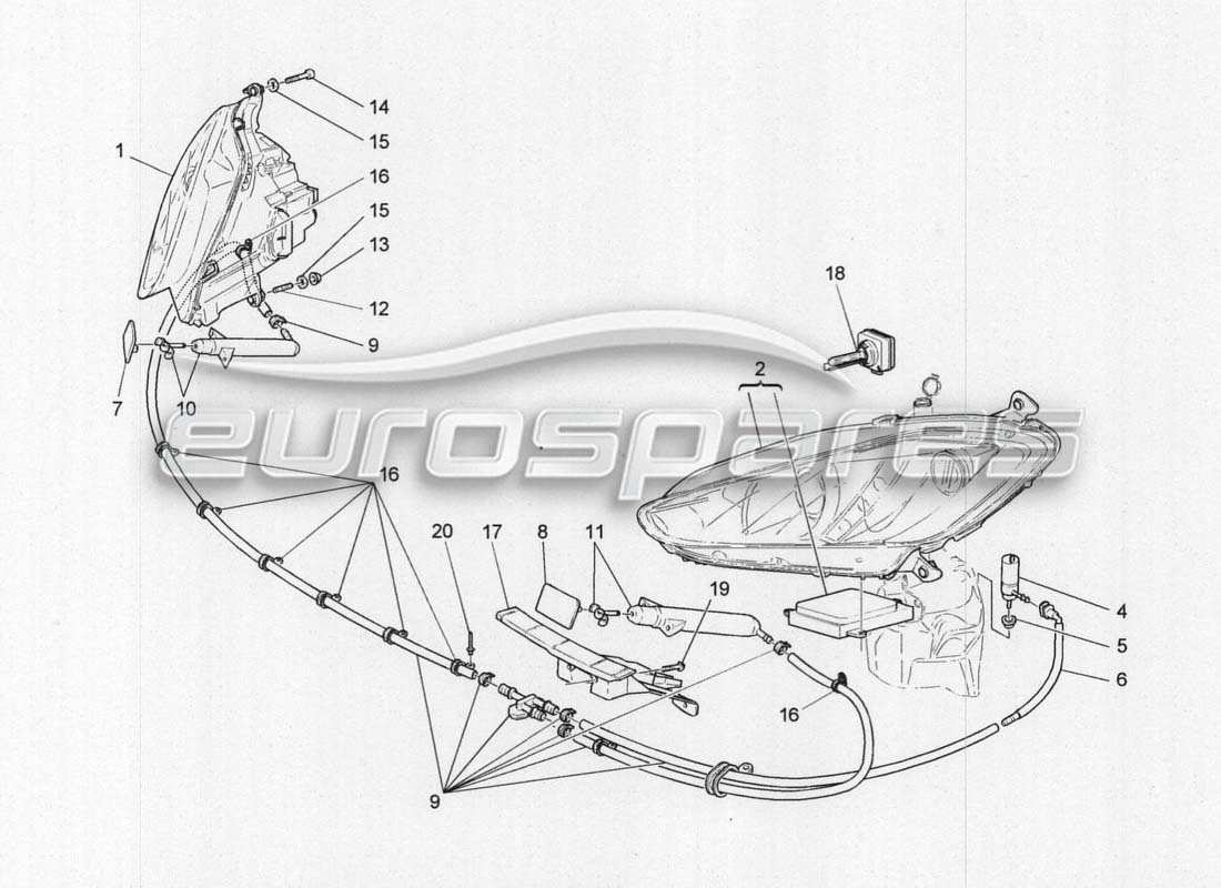 maserati grancabrio mc centenario gruppi fari diagramma delle parti