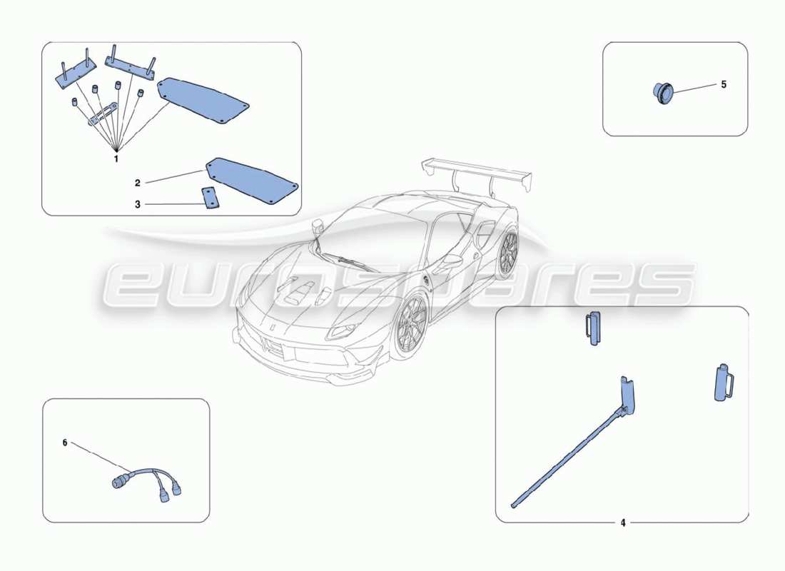 ferrari 488 challenge accessori schema delle parti