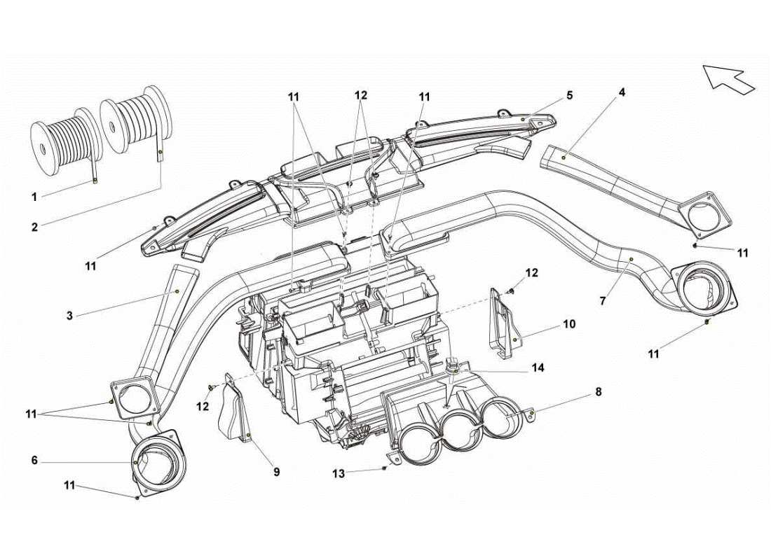 lamborghini gallardo sts ii sc tubo aria cruscotto diagramma delle parti