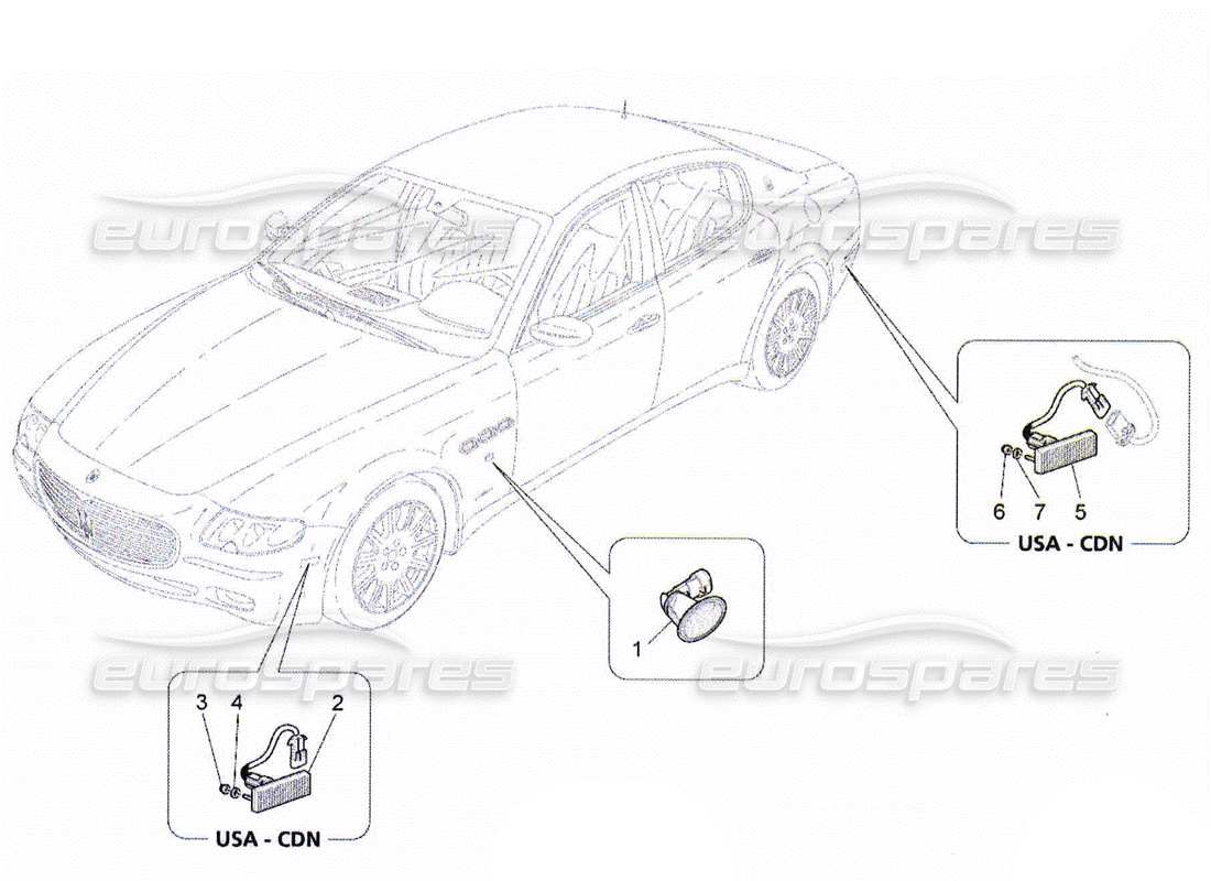maserati qtp. (2010) 4.2 diagramma delle parti dei gruppi ottici laterali