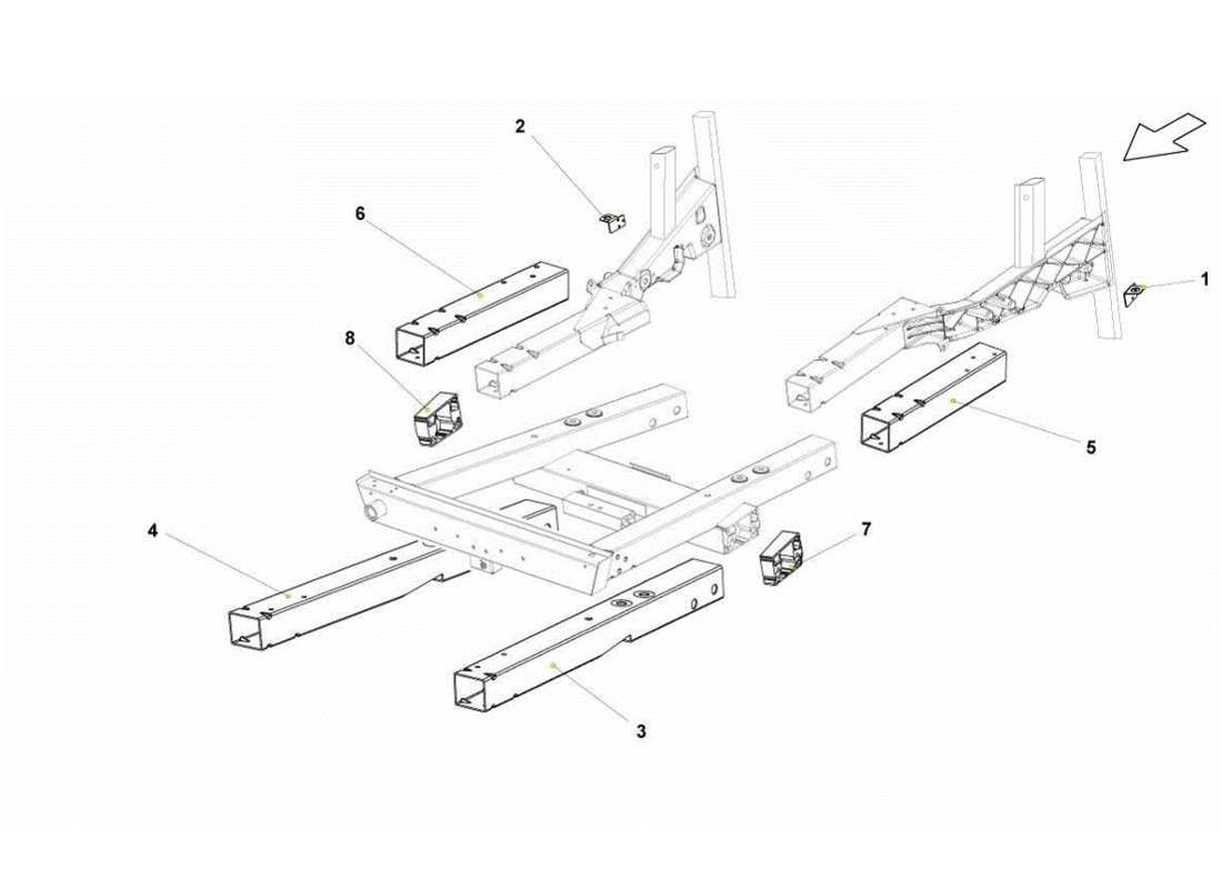 lamborghini gallardo lp560-4s update diagramma delle parti degli elementi del telaio anteriore