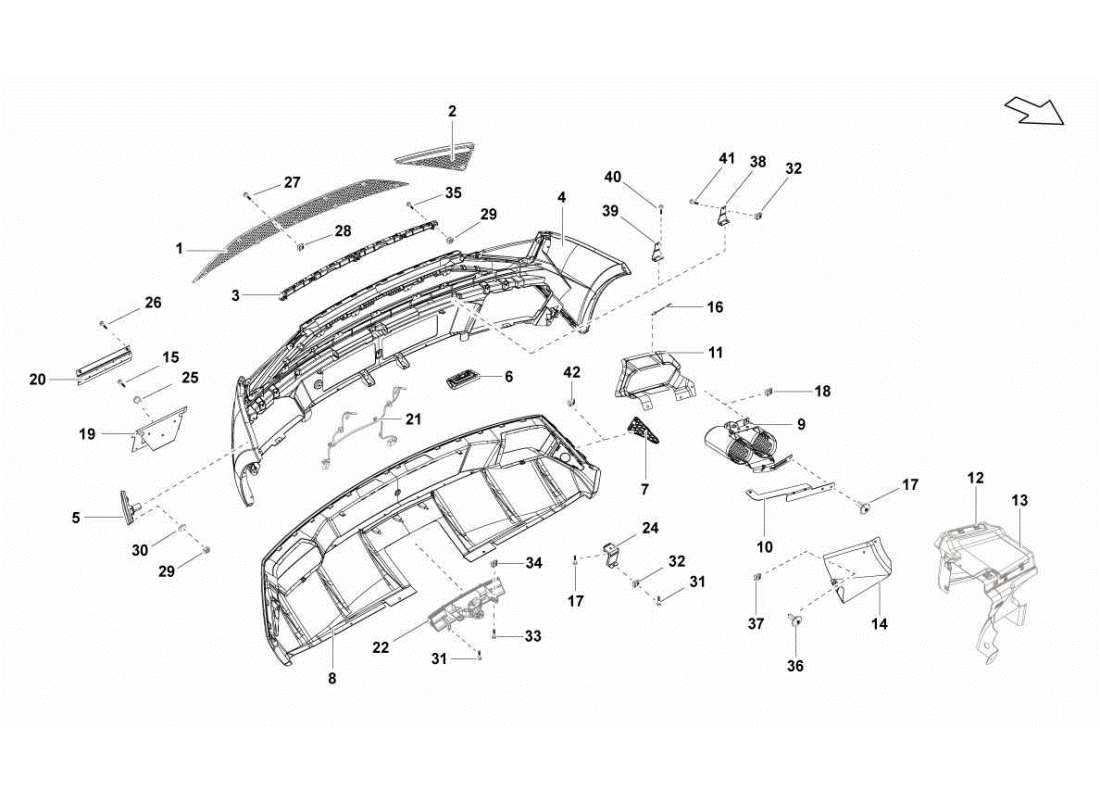 lamborghini gallardo sts ii sc paraurti posteriori diagramma delle parti