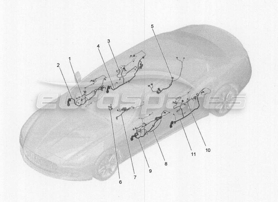 maserati qtp. v8 3.8 530bhp 2014 auto schema delle parti del cablaggio principale