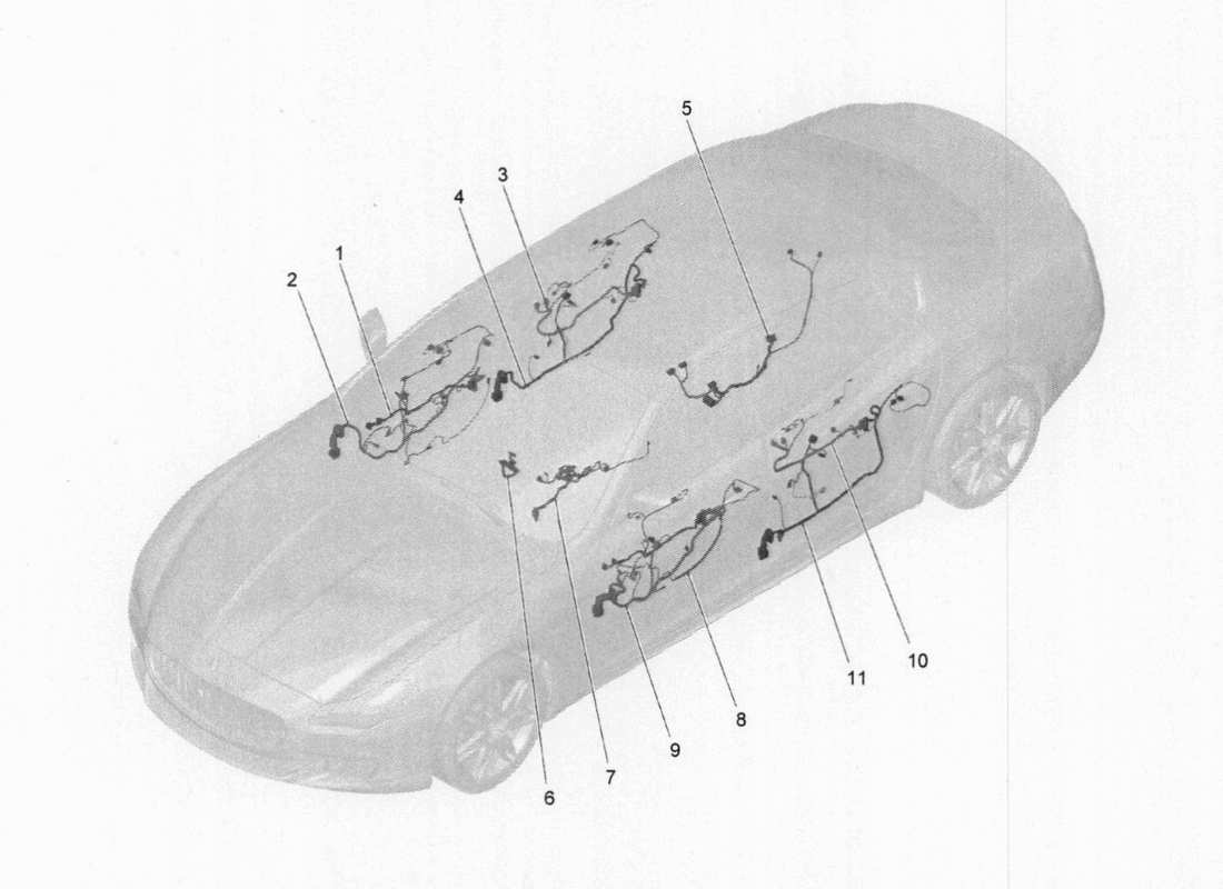 maserati qtp. v6 3.0 bt 410bhp 2015 schema delle parti del cablaggio principale