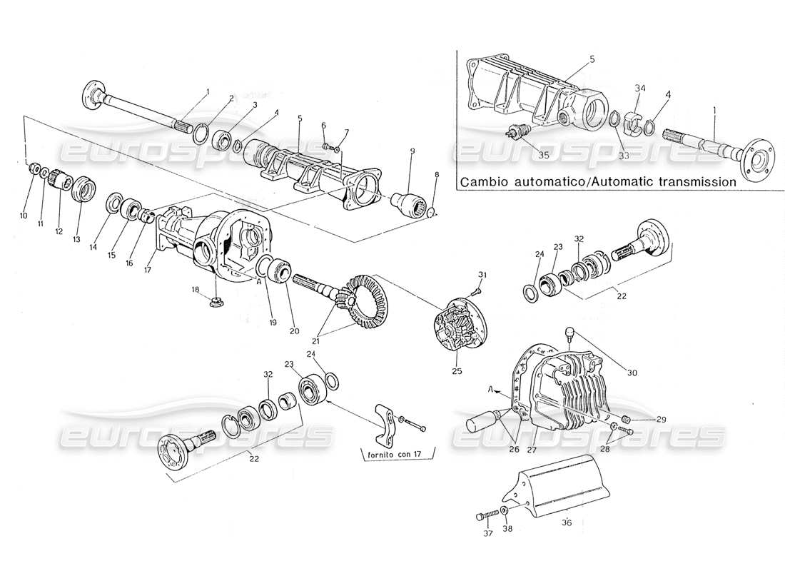 maserati 228 diagramma della parte differenziale