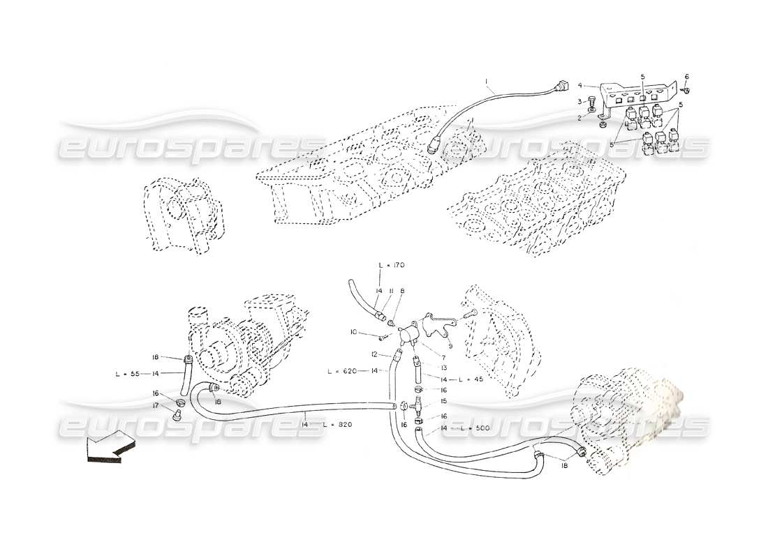 maserati shamal aumenta il sistema di controllo e i relè diagramma delle parti