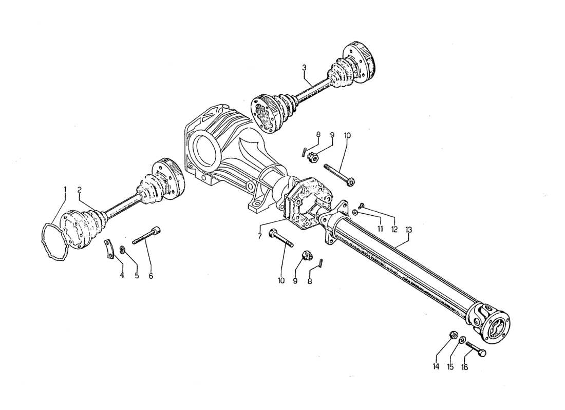 lamborghini jarama albero di trasmissione e semiassi diagramma delle parti