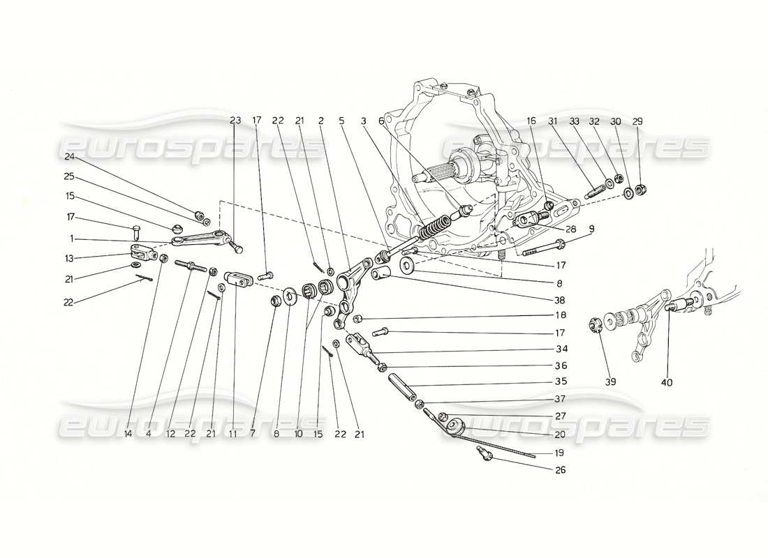 ferrari 308 gt4 dino (1976) controllo funzionamento frizione diagramma delle parti
