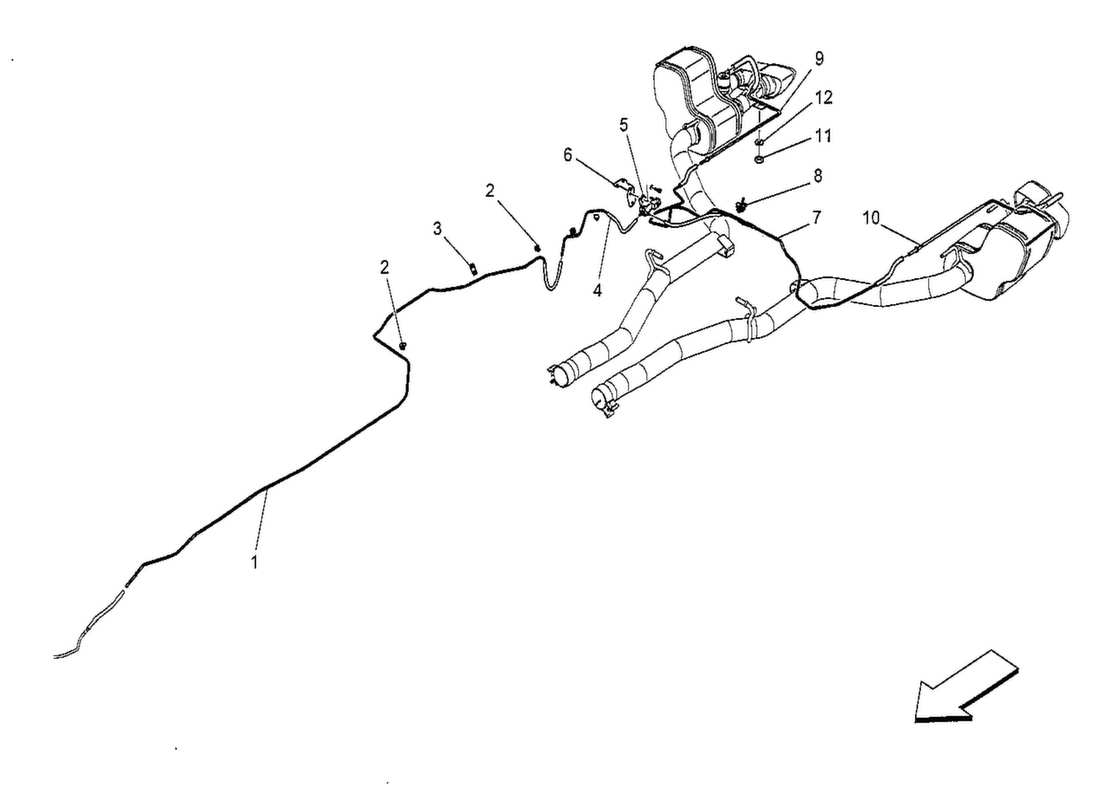 maserati qtp. v8 3.8 530bhp 2014 diagramma delle parti del sistema d'aria aggiuntivo