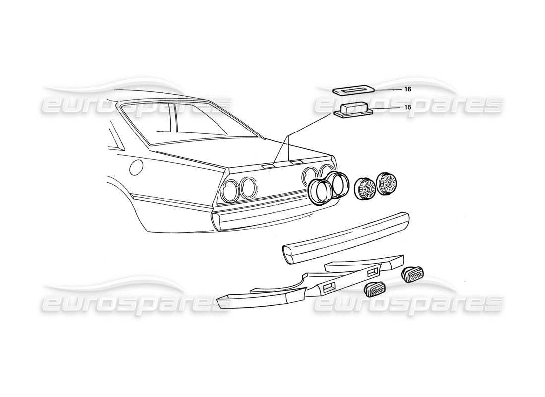 ferrari 412 (coachwork) fanali posteriori schema delle parti