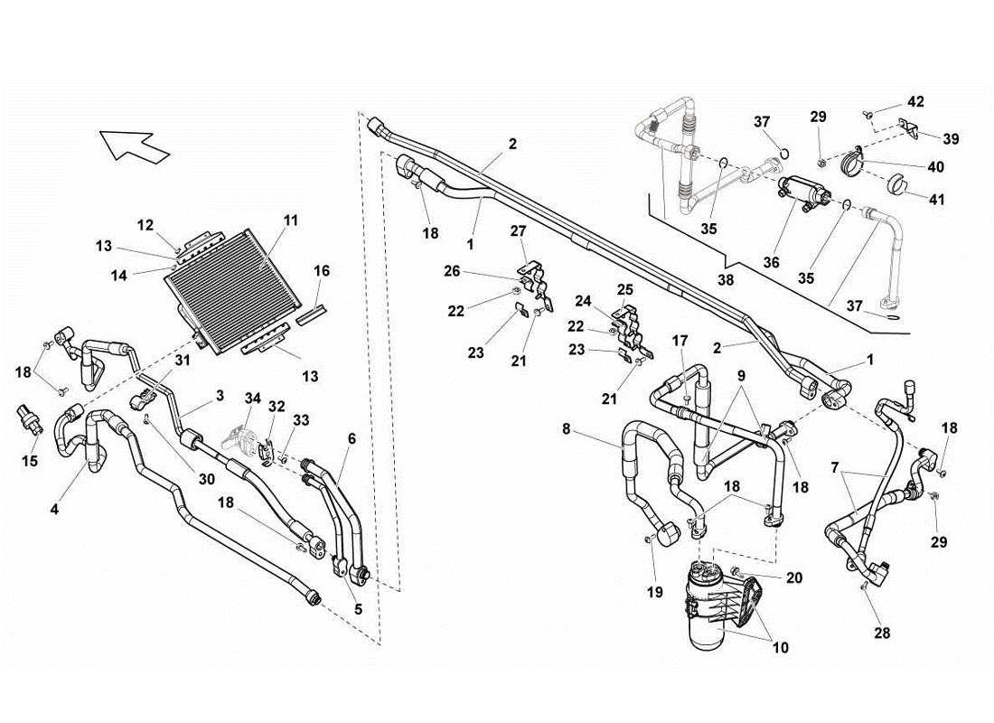lamborghini gallardo lp560-4s update sistema di aria condizionata diagramma delle parti