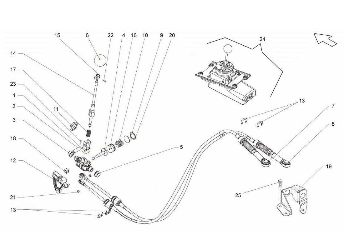lamborghini gallardo lp570-4s perform comandi della trasmissione manuale diagramma delle parti