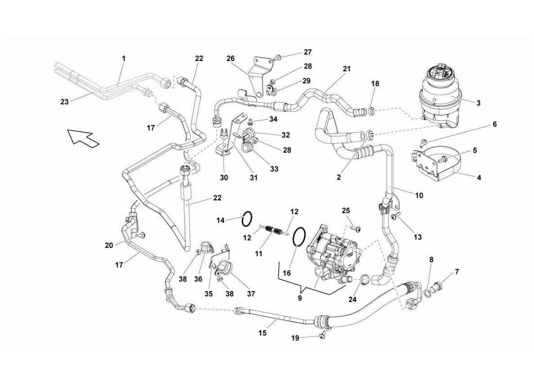 lamborghini gallardo sts ii sc servosterzo diagramma delle parti