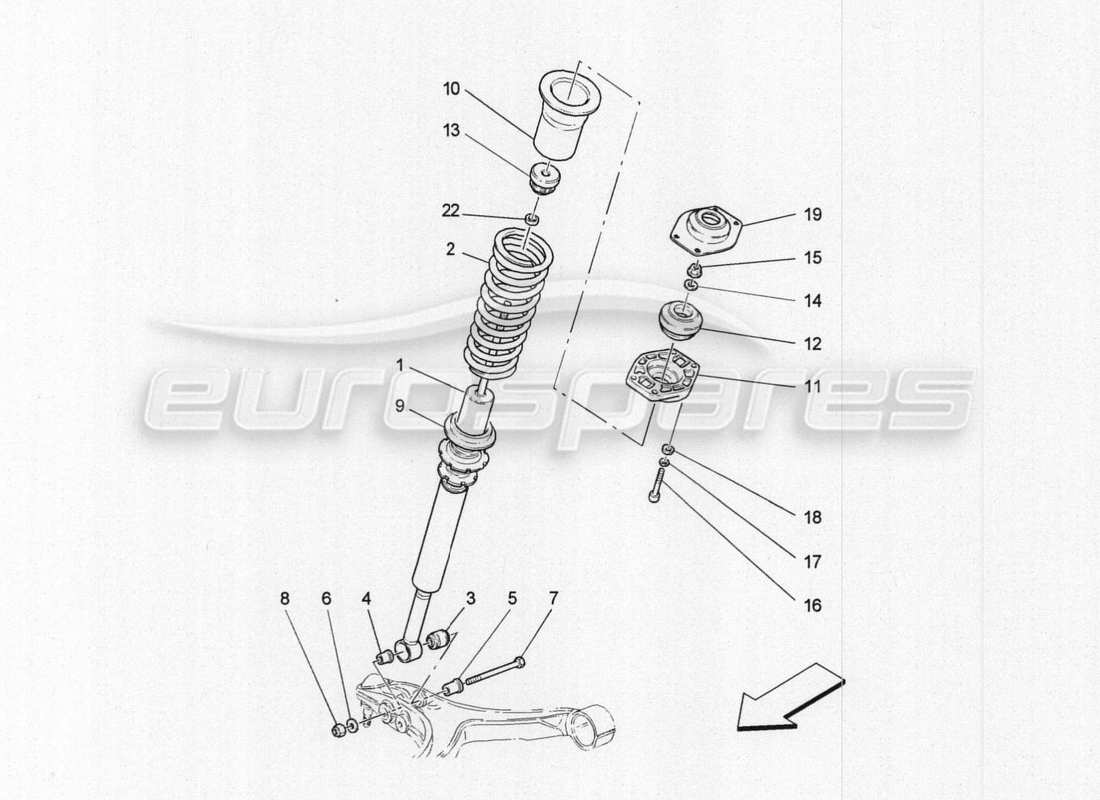 maserati granturismo special edition diagramma delle parti dei dispositivi dell'ammortizzatore anteriore