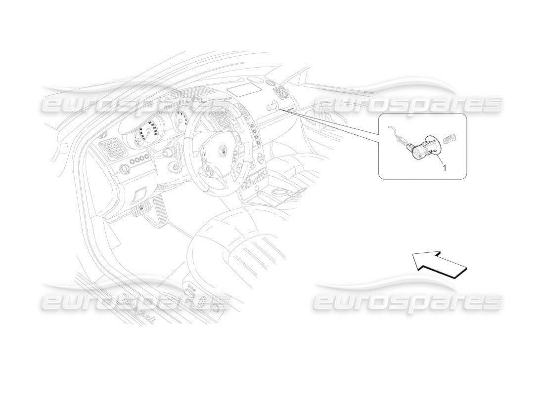 maserati qtp. (2011) 4.2 auto schema delle parti di disattivazione dell'airbag del passeggero