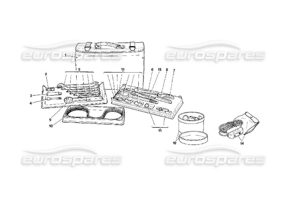 ferrari mondial 3.4 t coupe/cabrio attrezzatura: diagramma delle parti del sacco verticale