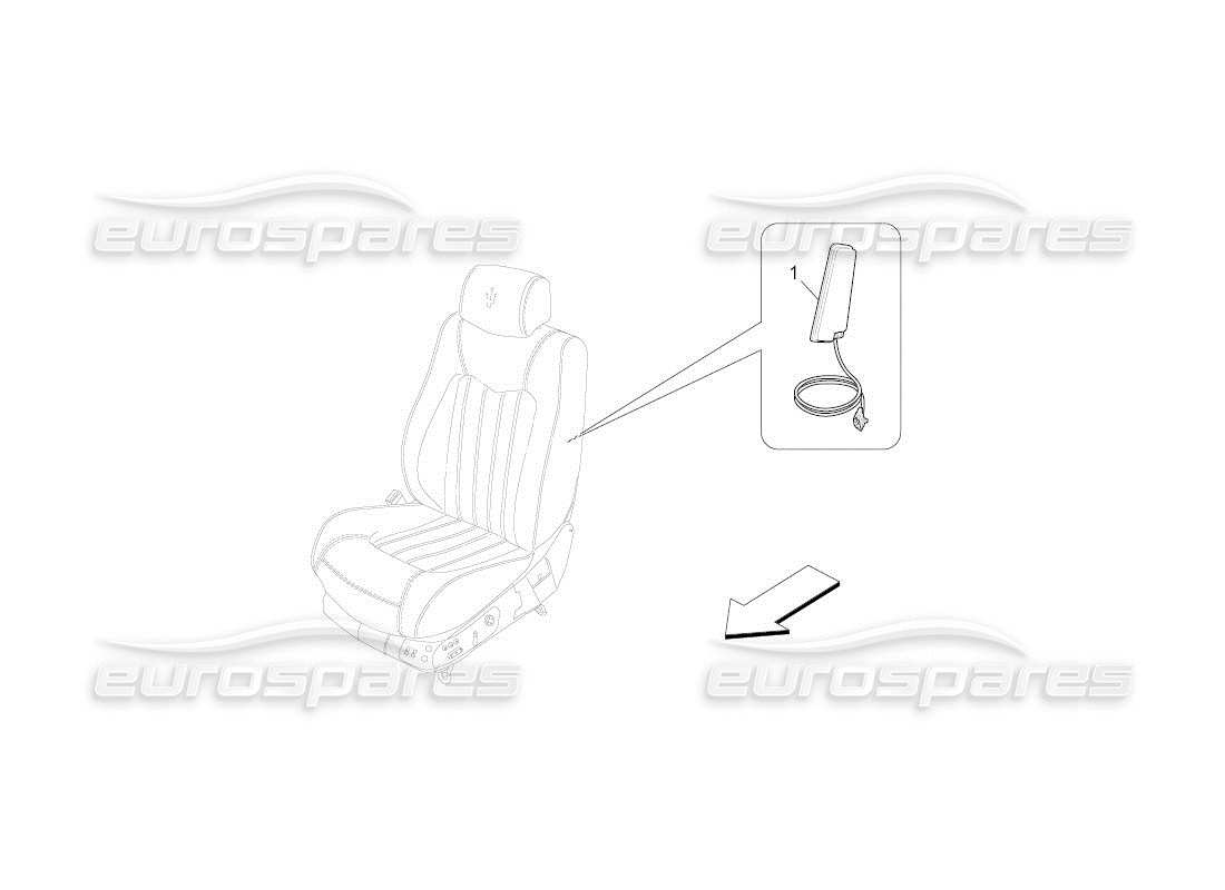 maserati qtp. (2011) 4.7 auto diagramma delle parti del sistema borsa laterale anteriore